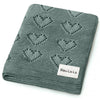 Bleu La La 100% Luxury Cotton Receiving Swaddle Baby Blanket - Heart: Denim Blue