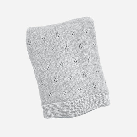 Heirloom Pique Blanket Grey Organic Cotton Baby Gift: Light Grey