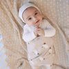 Bleu La La 100% Luxury Cotton Receiving Swaddle Baby Blanket - Sheep: Grey