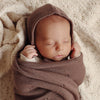 Bleu La La 100% Organic Cotton Luxury Organic Blanket + Hat Gift Set: Dove Grey
