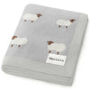 Bleu La La 100% Luxury Cotton Receiving Swaddle Baby Blanket - Sheep: Grey