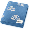 Bleu La La 100% Luxury Cotton Swaddle Receiving Baby Blanket - Rainbow: Brown