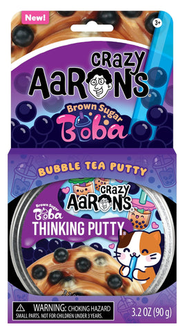 Crazy Aaron’s Thinking Putty - Brown Sugar Boba - Full Size 4" Tin