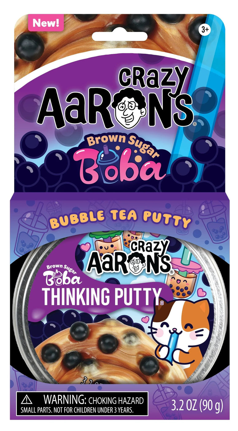Crazy Aaron’s Thinking Putty - Brown Sugar Boba - Full Size 4" Tin
