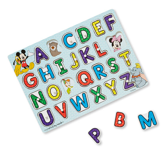 Melissa & Doug Disney Classics Wooden Alphabet Peg Puzzle
