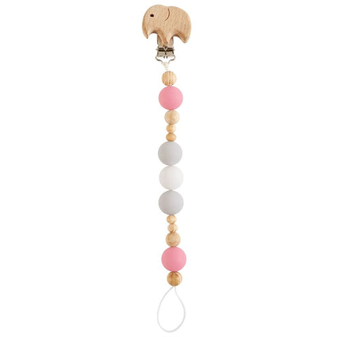 Mud Pie Wood and Silicone Bead Pacifier Clip