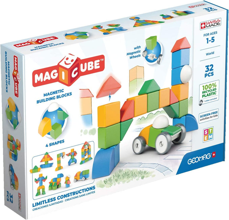 Geomag™ Magicubes Shapes Recycled World Set, 32 Pieces
