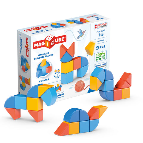 Geomag™ Magicubes Shapes Recycled Animals, 9 Pieces
