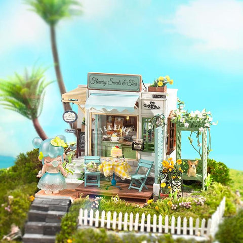 Robotime Rolife Flowery Sweets & Teas Miniature Dollhouse