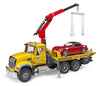 Bruder 02829 Mack Granite Tow Truck w Roadster