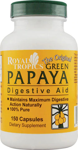 Royal Tropics Green Papaya Digestive Aid- 150 capsules