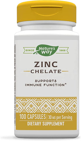 Nature’s Way- Zinc Chelate- 30 mg, 100 capsules