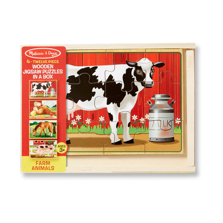 Melissa and Doug Wooden Jigsaw Puzzles in a Box - Farm