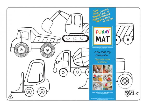 Table Top Colouring Mat, Construction Table Top Colouring Mat, Construction