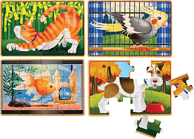Melissa & Doug Wooden Jigsaw Puzzles in a box- Pets