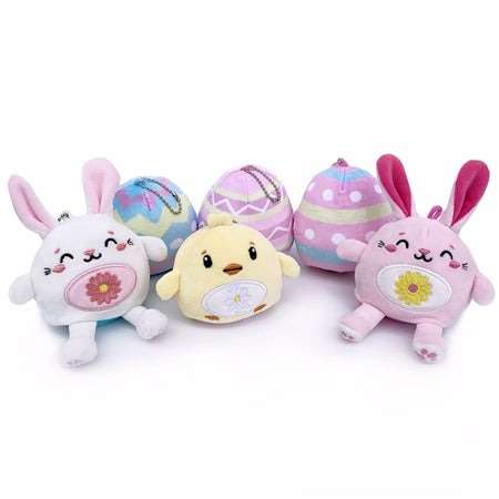 Top Trenz OMG Inside Outsies Reversible Plush Keychains - Easter Collection