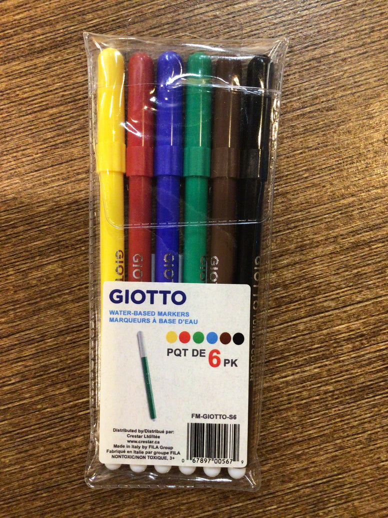 Giotto Water-Based Markers 6 Pack – Mother Earth Baby/Curious Kidz Toys