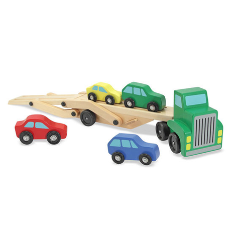 Melissa & Doug Car Carrier Truck and Cars Wooden Toy Set